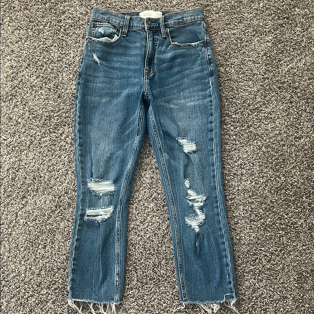 Ripped Abercrombie Blue Jeans